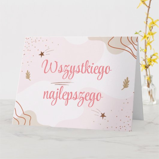 Alles het beste Poolse verjaardagskaart Kaart (Gele Bloem)