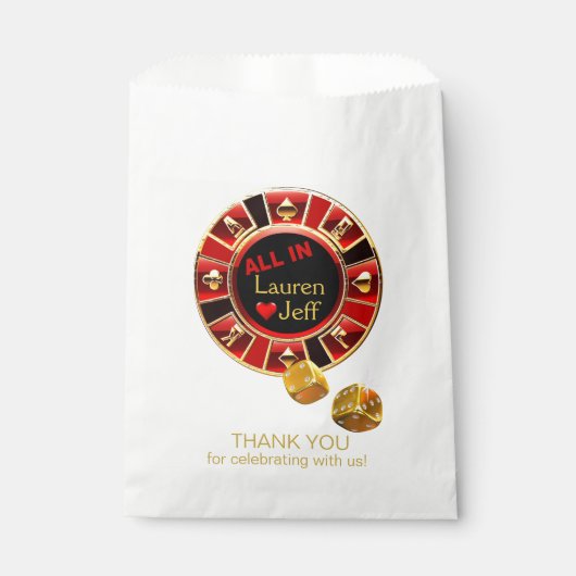 Alles in Casino Chip Las Vegas Stijl Bruiloft Bedankzakje (Voorkant)