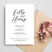 Alles in de voetnoot Minimalistische bruiloft Kaart