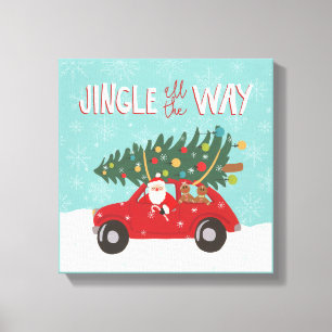 Alles in de weg   Santa Car Canvas Afdruk