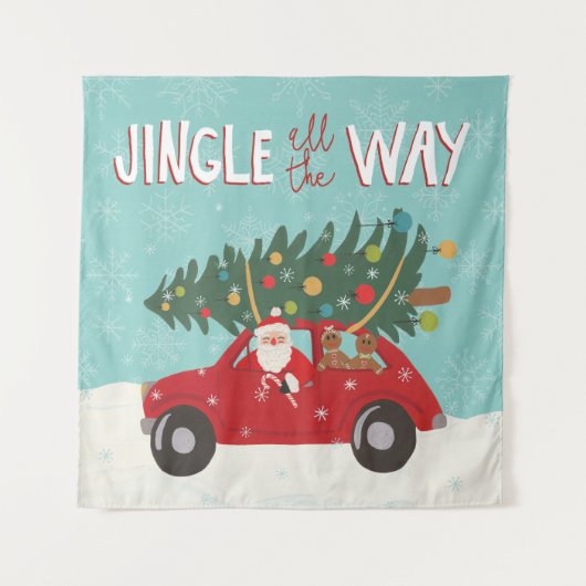 Alles in de weg | Santa Car Wandkleed (Voorkant (horizontaal))