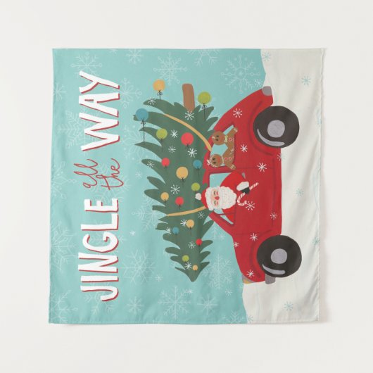 Alles in de weg | Santa Car Wandkleed (Voorkant)