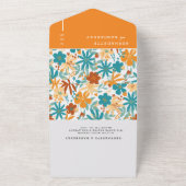 Alles in een Abstracte Bright Wildflower Bold brui All In One Uitnodiging (Buitenkant)