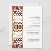 Alles in één Afrikaanse motif Monogram Modern Wedd Kaart (Achterkant)