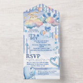 ALLES IN EEN BABY JONGEN DOUCHE Uitnodiging Ontwer (Binnen)