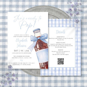 Alles-in-één baby shower-uitnodiging met blauwe st kaart