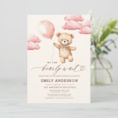 Alles in een Bearly Wait Pink Girl Baby shower Kaart (Staand voorkant)