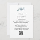 Alles in één blauw-Floral Geometric Lijst Wedding Kaart (Achterkant)