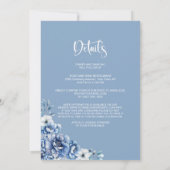 Alles in een blauwe bloemenbruiloft kaart (Achterkant)