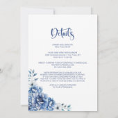 Alles in een blauwe bloemenbruiloft kaart (Achterkant)