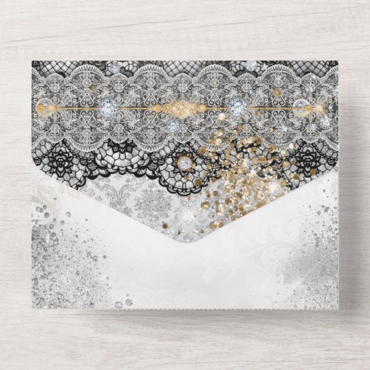 ALLES IN ÉÉN Bling Afstuderen Uitnodiging (Achterkant)