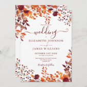 Alles in één bloemenHerfst in liefde QR-code bruil Kaart (Voorkant / Achterkant)