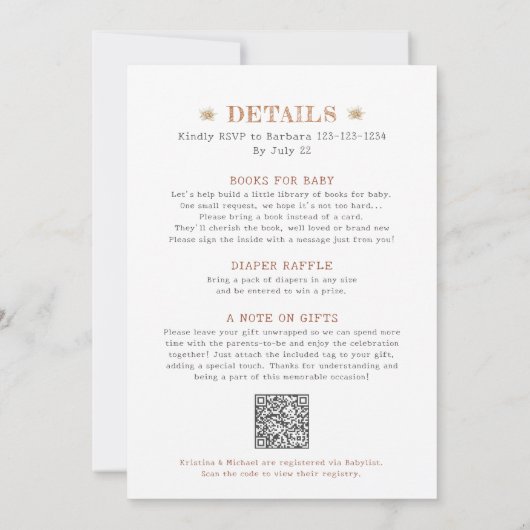 Alles-in-één Bloom en Grow Edelweiss-Baby shower Kaart (Achterkant)