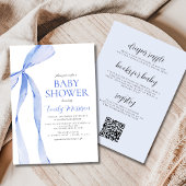 Alles in een Blue Waterverf Bow Boy Baby shower Kaart