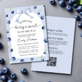 Alles in een Blueberry Berry Sweet Bow Baby shower Kaart