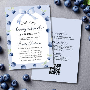 Alles in een Blueberry Berry Sweet Girl Baby showe Kaart