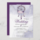 Alles in een BOHO bruiloft Paarse Droom Catcher Kaart (Voorkant / Achterkant)