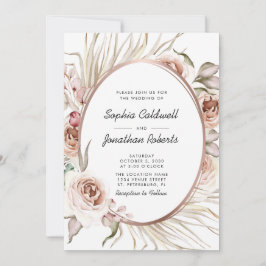 Alles in één boho Floral Roos Gold Metallic Weddin Kaart