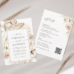 Alles in één boho Protea Pampas grass Floral Weddi Kaart<br><div class="desc">Deze all-in-one trouwuitnodiging bevat geschilderde waterverf-eiwitten,  witte orchideeën,  droog pampas-gras,  witte anthuriums met trouwgegevens en RSVP QR-code aan de achterkant. Voor meer geavanceerde aanpassing van dit ontwerp,  te klikken gelieve de "pas verder"verbinding aan. Overeenkomende objecten zijn ook beschikbaar.</div>