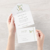 Alles-in-één Botanische bruiloft uitnodiging en RS (Afscheurbaar)