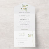 Alles-in-één Botanische bruiloft uitnodiging en RS (Binnen)