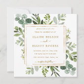 Alles in één botanische goudbruine bruiloft kaart (Voorkant)