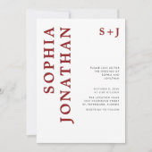 Alles in één Bourgogne Bold Typography Weddenschap Kaart (Voorkant)