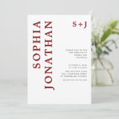 Alles in één Bourgogne Bold Typography Weddenschap Kaart (Staand voorkant)