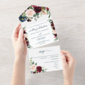 Alles in één Bourgogne marinescheepvaart All In One Uitnodiging (Afscheurbaar)