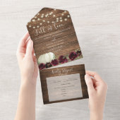 Alles in één Bourgogne pompoen All In One Uitnodiging (Afscheurbaar)