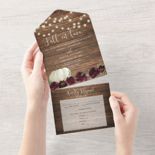 Alles in één Bourgogne pompoen All In One Uitnodiging