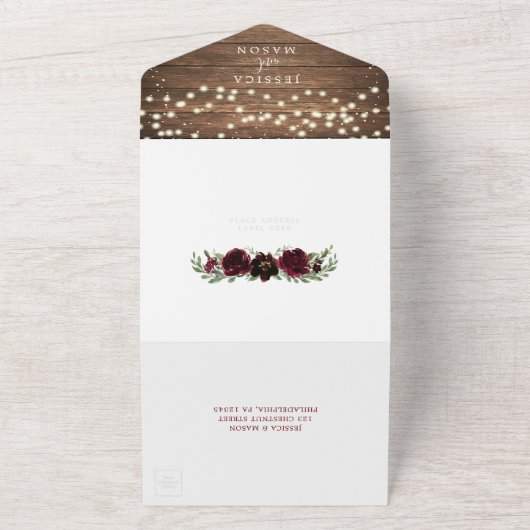 Alles in één Bourgogne pompoen All In One Uitnodiging (Buitenkant)