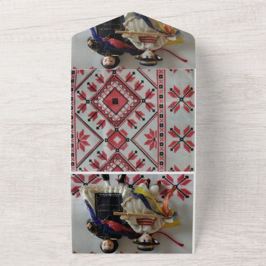 Alles in één bruiloft all in one uitnodiging (Buitenkant)