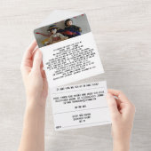 Alles in één bruiloft all in one uitnodiging (Afscheurbaar)