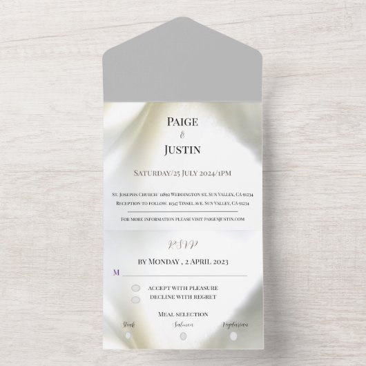 Alles in één bruiloft all in one uitnodiging (Binnen)