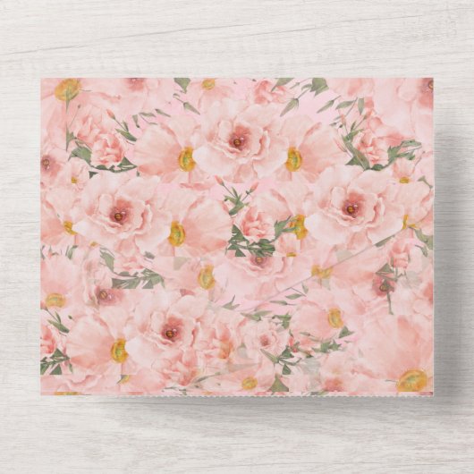 Alles in één bruiloft all in one uitnodiging (Achterkant)