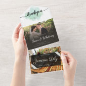 Alles in één bruiloft all in one uitnodiging (Afscheurbaar)