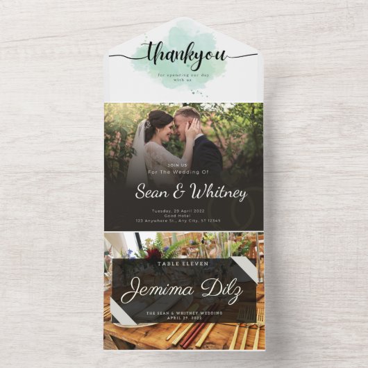 Alles in één bruiloft all in one uitnodiging (Binnen)