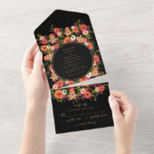 Alles in één bruiloft all in one uitnodiging (Afscheurbaar)