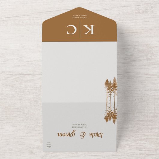 Alles in één bruiloft all in one uitnodiging (Buitenkant)