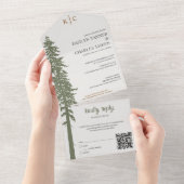 Alles in één bruiloft all in one uitnodiging (Afscheurbaar)