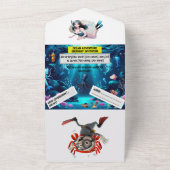 Alles in één bruiloft all in one uitnodiging (Buitenkant)