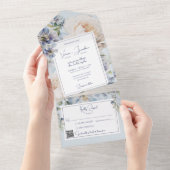 Alles in één bruiloft all in one uitnodiging (Afscheurbaar)