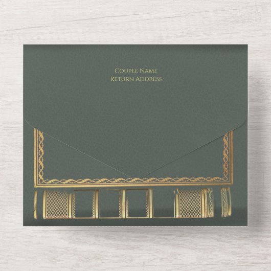 Alles in één bruiloft all in one uitnodiging (Achterkant)