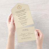 Alles in één bruiloft all in one uitnodiging (Afscheurbaar)