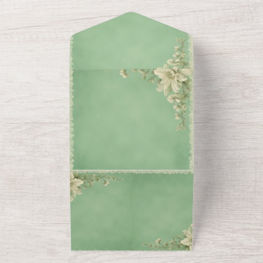 Alles in één bruiloft all in one uitnodiging (Buitenkant)