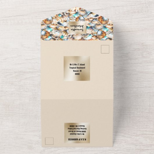 Alles in één bruiloft all in one uitnodiging (Buitenkant)