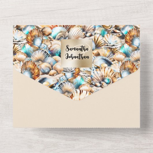 Alles in één bruiloft all in one uitnodiging (Achterkant)