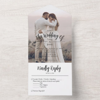 Alles in één bruiloft all in one uitnodiging