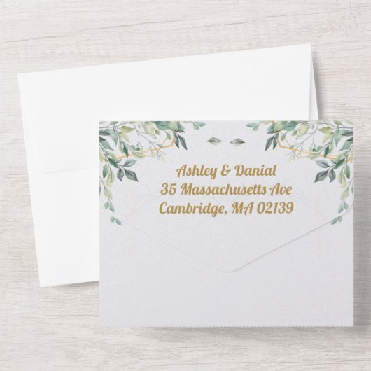 Alles in één bruiloft all in one uitnodiging (Achterkant)